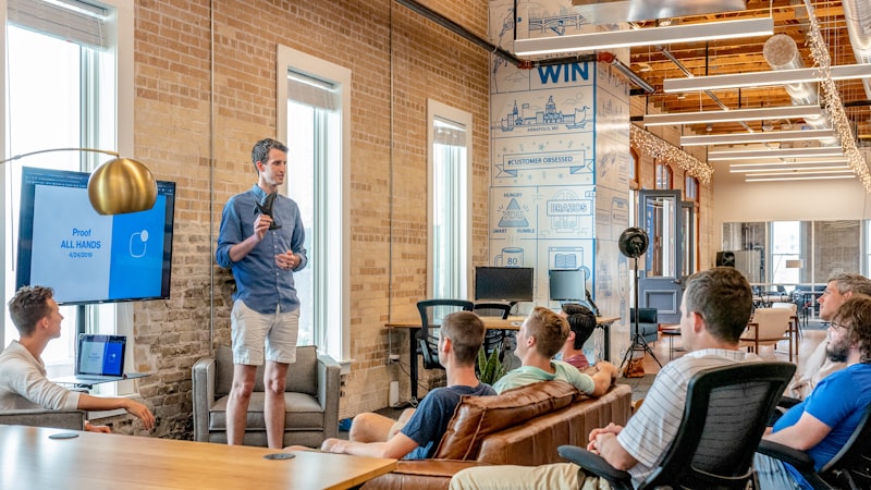 Startup team brainstorming ideas
